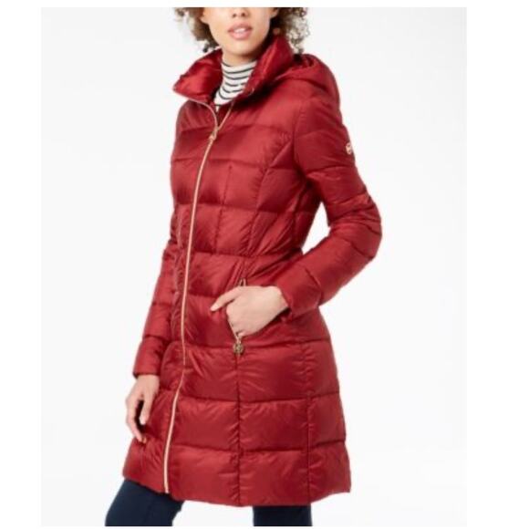 Michael Kors puffer coat with removable hood knee length size small - Picture 1 of 16